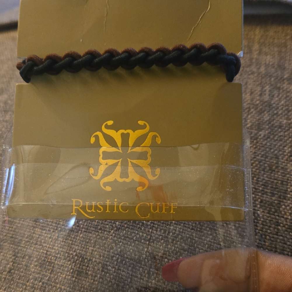 Rustic Cuff Dual-Tone Black and Brown Bracelet